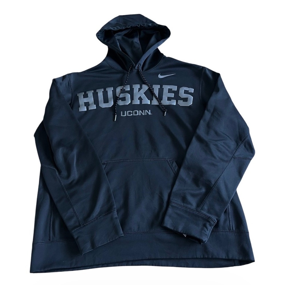 UConn Huskies Hoodie Mens Large L Nike Therma-Fit NCAA Basketball Pullover